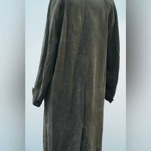 ZARA ZW COLLECTION WASHED LYOCELL TRENCH - Picture 9 of 16